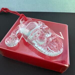 Vintage Boda Sweden Glass Santa Ornament Crystal Holiday Decor